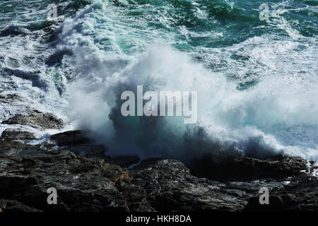 Crashing waves, Cornwall Stock Photo