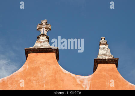Old church tower in San Miguel de Allende, Mexico Stock Photo