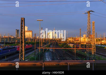 Frankfurt am Main: Central station with banking district behind, Hauptbahnhof, Hessen, Hesse, Germany Stock Photo