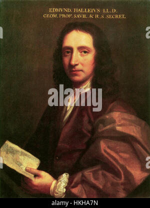 EDMOND HALLEY (1656-1742) English mathematician and astronomer painted by Thomas Murray about 1686 Stock Photo