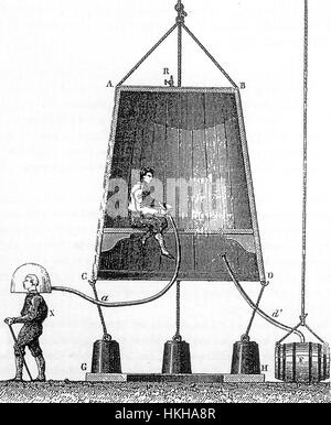 EDMUND HALLEY (1656-1742) English scientist. One of his designs for a diving bell about 1690 Stock Photo