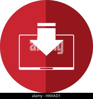 tablet device download connect communication shadow Stock Vector