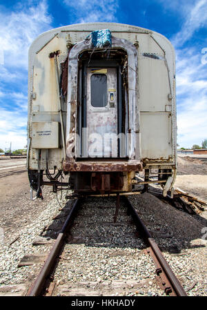 Series of incredibly beautiful, abandoned, rustic trains. Stock Photo
