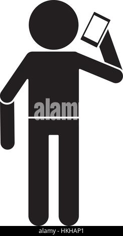 silhouette avatar using smarphone talking communication Stock Vector