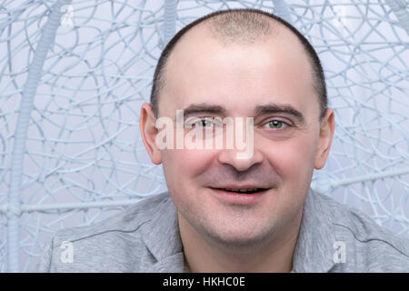 Closeup portrait of a happy man Stock Photo