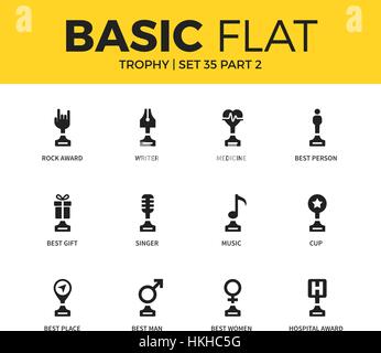 Basic set of Trophy icons Stock Vector