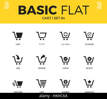 Basic set of cart icons Stock Vector