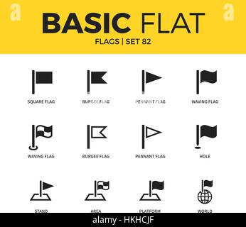 Basic set of flags icons Stock Vector