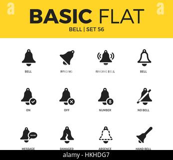 Basic set of bell icons Stock Vector