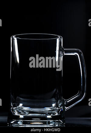 beer empty of glass on a black background Stock Photo