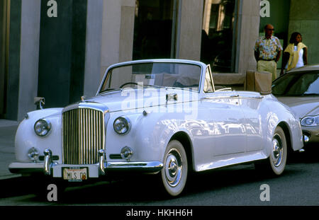 Classic Rolls Royce parked on Rodeo Drive in Beverly Hills, CA Stock Photo