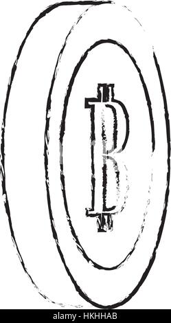 bitcoin image, digital cash symbol, logo design Stock Vector