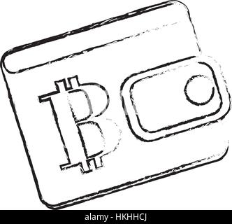Bitcoin icon, bag to save money, vector illustration Stock Vector