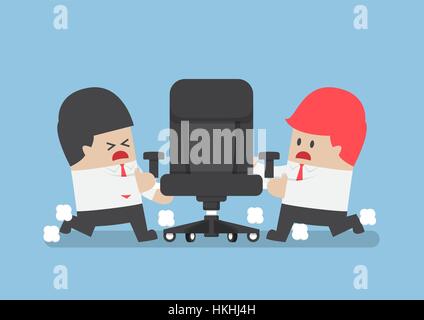 Businessmen fighting for ceo chair, business competition and rivalry concept Stock Vector