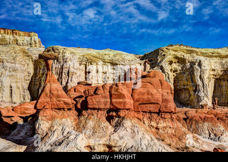 Toadstool hoodoo in Paria river rimrocks Stock Photo