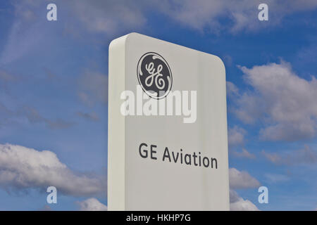Lafayette, IN - Circa July 2016: General Electric Aviation Facility. GE Aviation is a Manufacturer of LEAP Jet Engines VII Stock Photo
