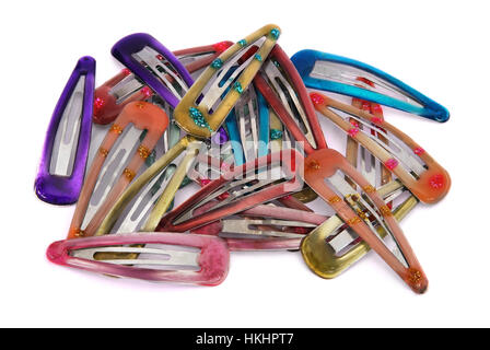 Many hair clips isolated on white background Stock Photo