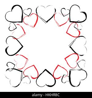 Vector background frame with hearts Stock Vector