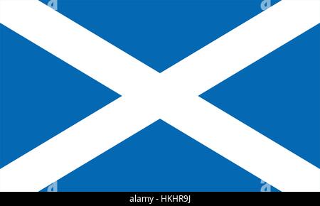 Flag of Scotland also known as St Andrews Cross or the Saltire Stock Vector