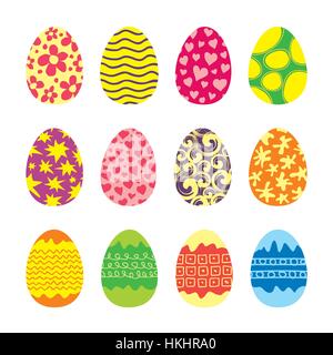 Easter Eggs Vector Icons Set Stock Vector