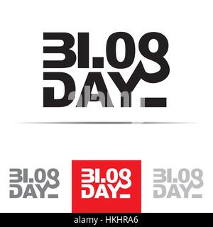 Blog Day sign. The word blog is associated with the numbers 3108 - 31st of August, date of blog day. Vector illustration in eps8 format. Stock Vector