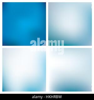 Blurred Blue Backgrounds Set Stock Vector