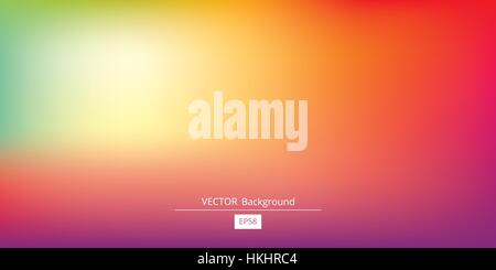 Abstract blurred gradient mesh background in bright rainbow colors. Colorful smooth banner template. Easy editable soft colored vector illustration Stock Vector