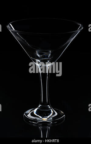 empty martini glass isolated on black background Stock Photo