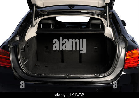 opened modern car empty trunk isolated on white Stock Photo