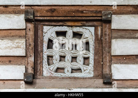 Architectural details, Yemrehanna Kristos Church, built inside a natural cavern, Lalibela, Ethiopia Stock Photo