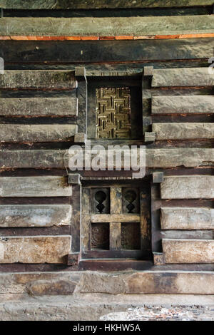 Architectural details, Yemrehanna Kristos Church, built inside a natural cavern, Lalibela, Ethiopia Stock Photo