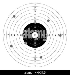 gun shooting paper targets vector with white background Stock Vector