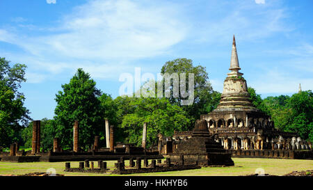 Historical Park Wat chang lom temple landscape in Sukhothai world heritage Stock Photo