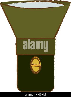 Equipment military green flashlight icon image vector illustration Stock Vector
