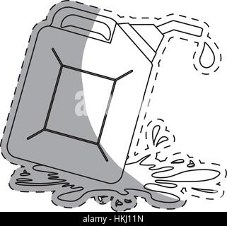 White Nozzle giving drop oil with spilled petroleum , vector illustration Stock Vector