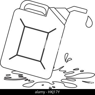 Figure Nozzle giving drop oil with spilled petroleum , vector illustration Stock Vector