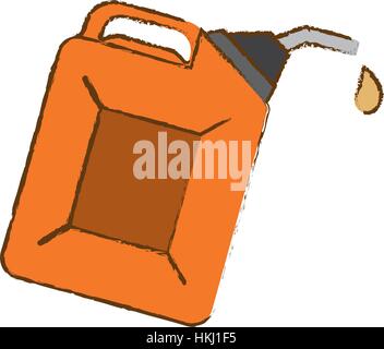 Orange Nozzle giving drop oil, vector illustration Stock Vector