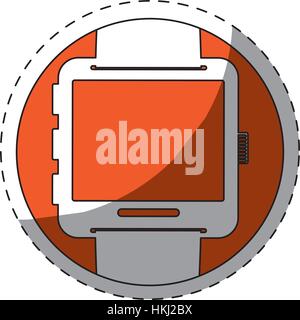 Orange symbol smartwatch button icon image, vector illustration Stock Vector