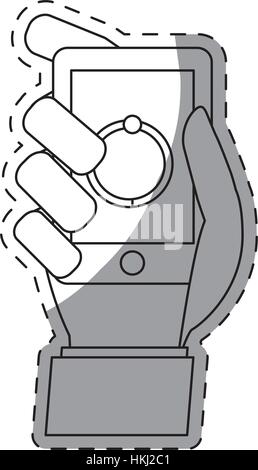 White smartmatch loading in the hand image, vector illustration Stock Vector