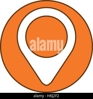Orange symbol location guide button design, vector illustration Stock Vector