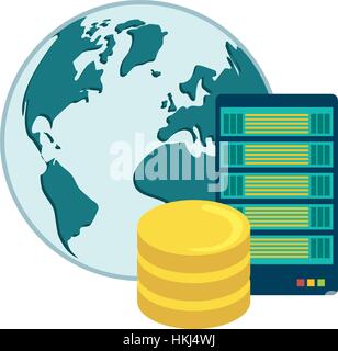 web hosting or data center related icons image vector illustration design Stock Vector