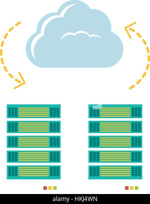 web hosting or data center related icons image vector illustration design Stock Vector