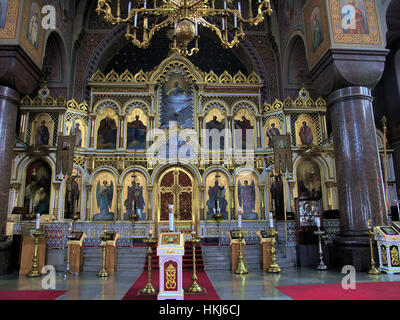 Iconostasis of the orthodox Uspenski kathedral Helsinki Finland Stock Photo