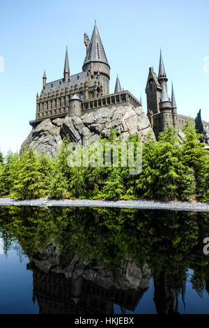 Harry Potter castle at Disneyland Osaka in Japan Stock Photo