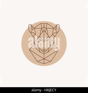 Geometric illustration of  a head Camel. Stock Vector