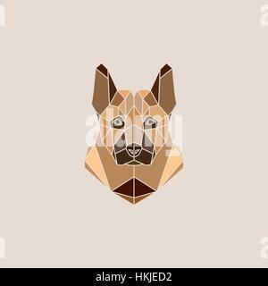 German Shepherd dog portrait vector illustration in modern geometric style. Stock Vector