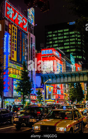 The Bright Lights of Akihabara District, Tokyo Stock Photo