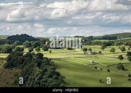 View of the village of Alstonefield in the White Peak area of the Peak District national park. Stock Photo