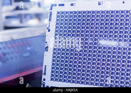 Close-up of circuit board in industry,Hanover,Lower Saxony,Germany Stock Photo