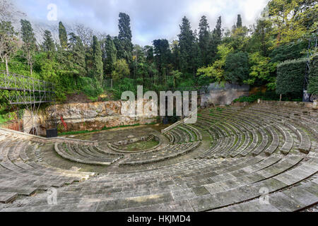 Greek Theater built for the 1929 Barcelona International Exposition. This amphitheater was built according to the traditional Greek model in Park de M Stock Photo